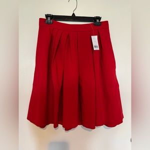 NWT Banana Republic Red Pleaded Flare Mini Skirt SZ 10